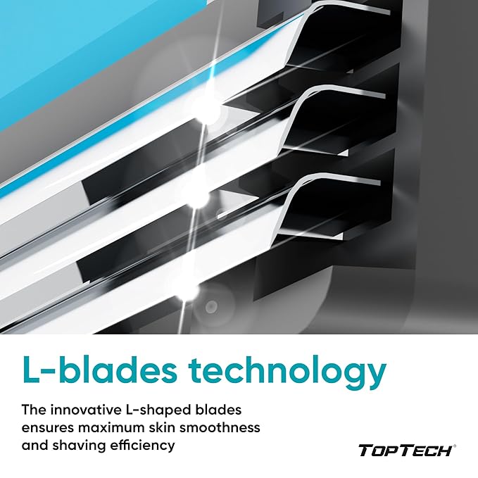 TopTech Razor 3 for Men Two Year Set - Manual Shaving Razor & Replaceable Cartridges (Handle + 25 Refills Pack) - 3 Blades Technology - Fits Gillette Mach3 - Soft Shave & Sharp - Great Refill Price