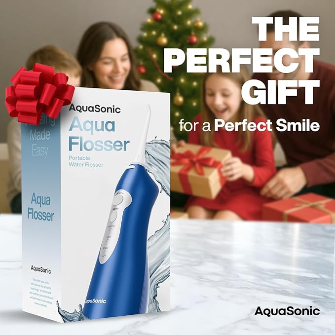 AquaSonic Water Flosser - Cordless Rechargeable Water Flossers for Teeth Cleaning - Waterproof Aqua Flosser, Portable Oral Irrigator for Dental Cleaning with 5 Jet Tips – Braces Home Travel