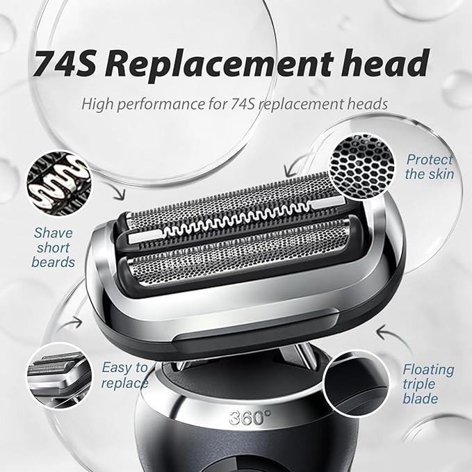 74S Replacement Shaver heads Compatible with Series 7 Replacement Head,suitable for 7120s, 7125s, 7127cs, 7171cc, 7175cc, 7185cc and 7189cc.