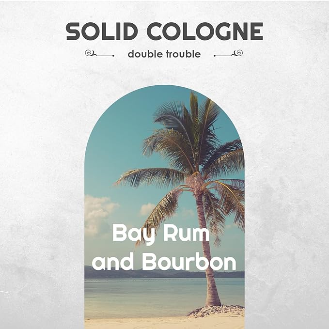 Solid Cologne Sample Set with Bay Rum Solid Cologne and Gentlemen's Bourbon Wax Fragrance (2 Pack - 0.75 oz each)