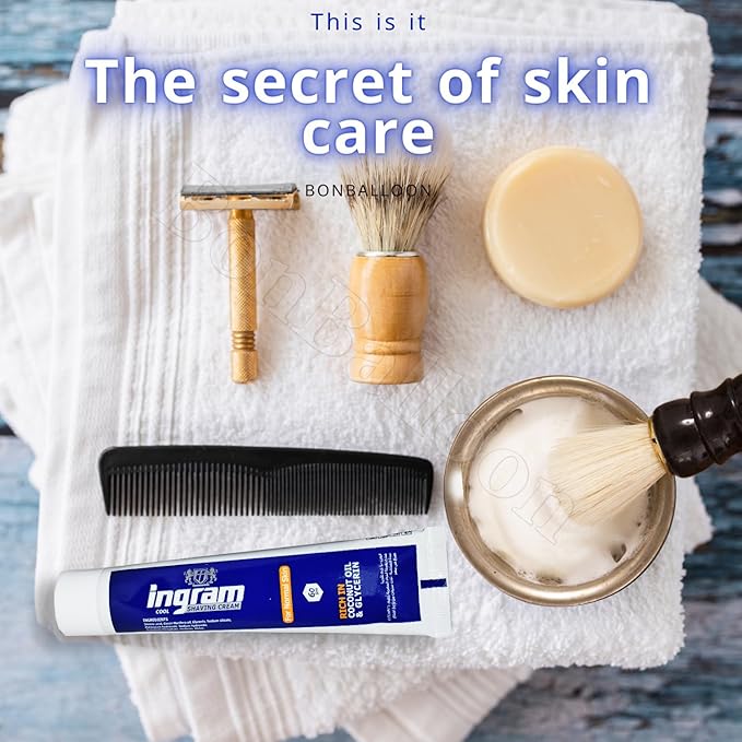 Lather Shave Cool Ingram Shaving Cream Tube 60g Glycerin Coconut Oil Made In Egypt (2 Pack = 4.23 oz / 120 gm)