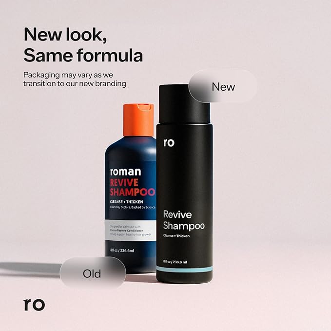 Men's Revive Shampoo & Restore Conditioner Duo | Exfoliates, Clarifies, Fortifies & Moisturizes for Thicker Looking Hair, Made Without Sulfates, Parabens, or Phthalates | 8 fl oz (Pack of 2)