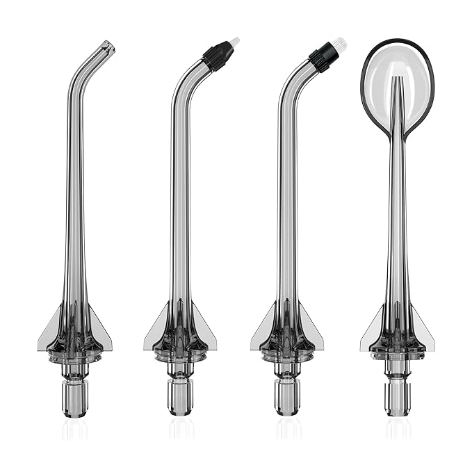 Replacement Tips for Nicwell, Oralfree, WELLFINE, Hangsun, Tovendor Water Flosser, Replacement Heads Oral Irrigator Jet Tip（ 4 Tips Combo）