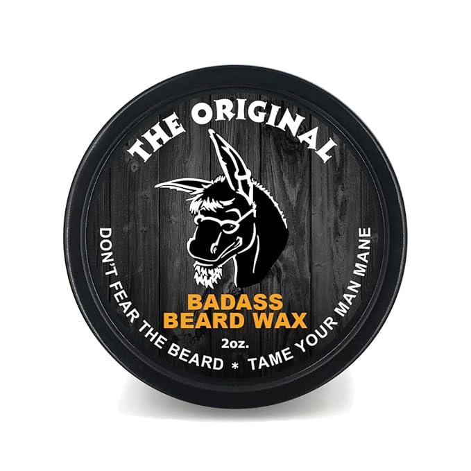 Badass Beard Care Beard Wax For Men - The Original, 2 oz - Softens Beard Hair, Leaves Your Beard Looking and Feeling More Dense