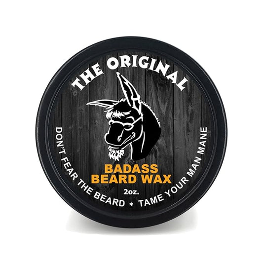 Badass Beard Care Beard Wax For Men - The Original, 2 oz - Softens Beard Hair, Leaves Your Beard Looking and Feeling More Dense