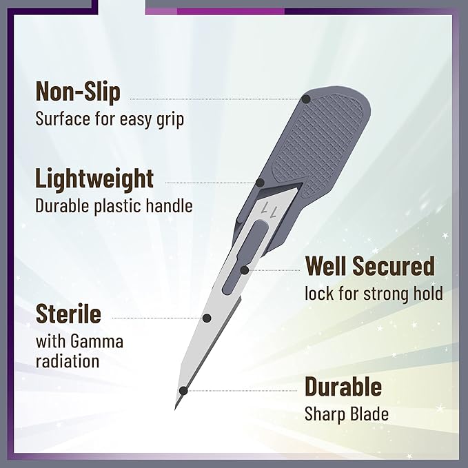 Mymed Mini #11 Dermaplane Razor for Women Face, Manual Shaving Razor, Pack of 25