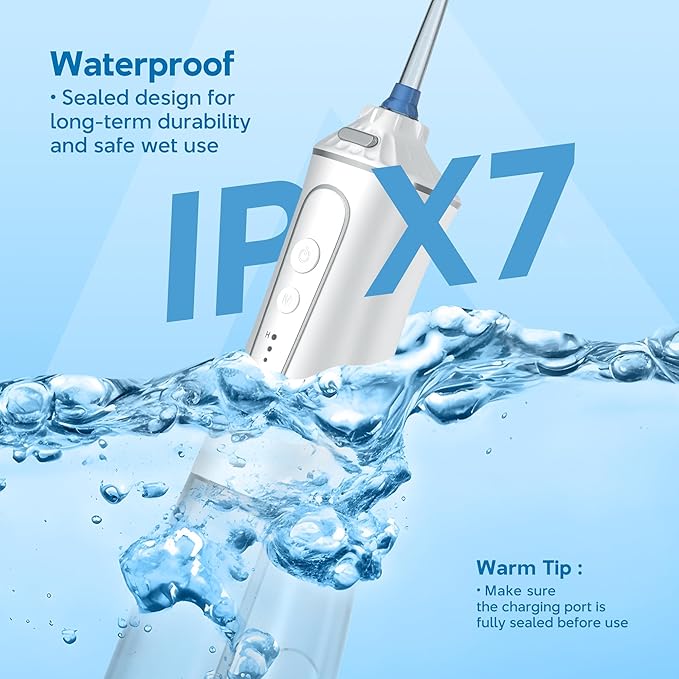 DIONIK Water Flosser Cordless for Teeth Cleaning, Rechargeable & Portable Oral Irrigator for Adults, Electric Water Dental Flosser with 5 Modes, Plaque Removal, Braces & Gum Care for Home & Travel