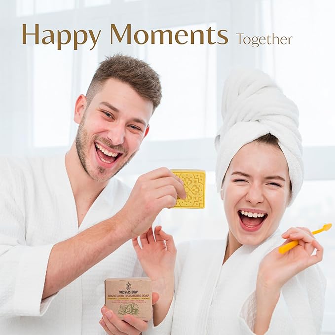 Kojic Acid and Turmeric Soap Bar for Dark Spots – Natural Brightening Bar with Coconut & Olive Oil, Lemon, Shea Butter, Vitamin C&E – Cleansing Moisturizing Bath Soap (3Pack) + Loofah Bath Sponge