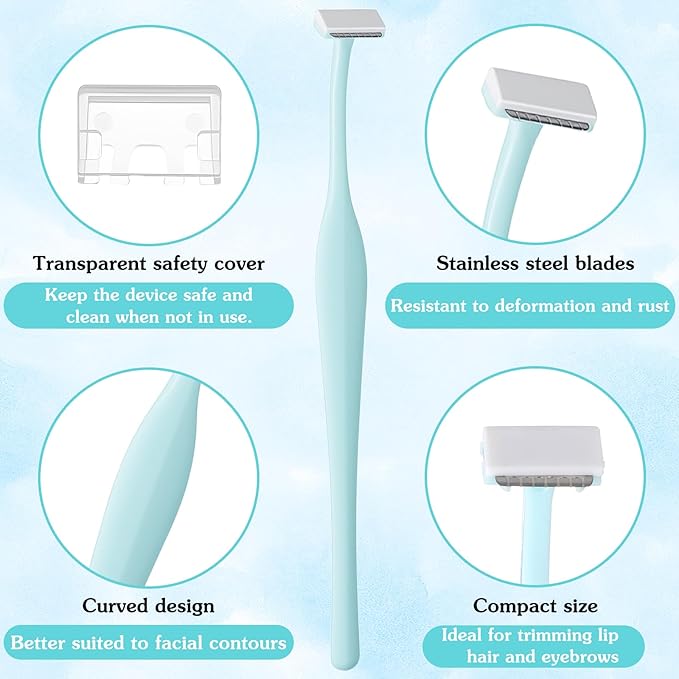 12 PCS Mini Eyebrow Razor, Eyebrow Razor Men Facial Razors for Women & Men with Protective Cover Facial Hair Removal Eye Brow Razors Eyebrows Trimmer Kit for Face and Eye Brow