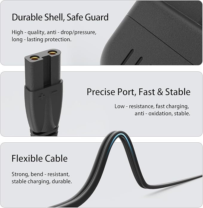 Charger for oneisall Low Noise Dog Clippers, Replacement Charger Cord Compatible with SUPRENT Hair Clippers, Pet Hair Clipper Shaver Charging Cable