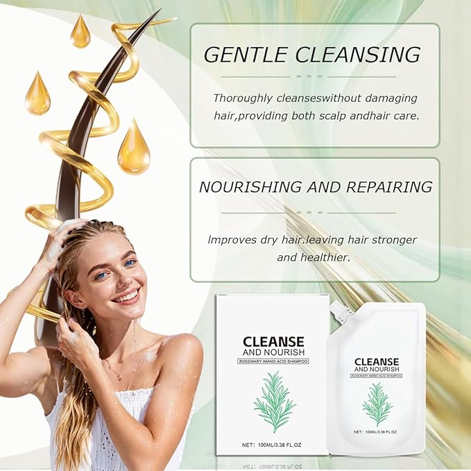 Rosemary Amino Acid Shampoo for Hair Growth（2PCS）, Controls Oily Scalp & Thinning Hair, Thickens & Strengthens for Men and Women