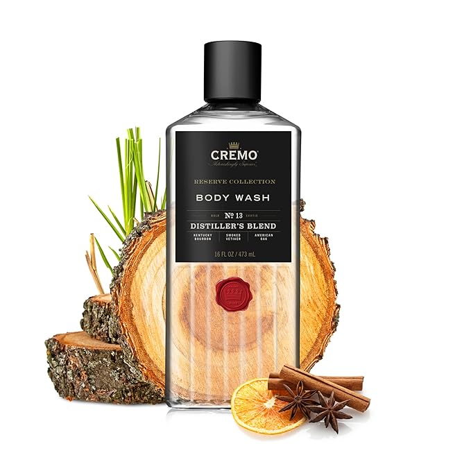 Cremo Rich-Lathering Distiller’s Blend (Reserve Collection) Body Wash, An Elevated Blend with Notes of Kentucky Bourbon, Smoked Vetiver and American Oak, 16 Fl Oz (Pack of 2)