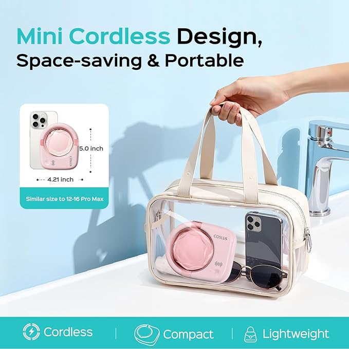 COSLUS Sonic Retainer Cleaner Machine: Cordless Professional Dental Cleaning Pod for Retainer, Aligner, Night Guard Deep Cleaning - Rechargeable Mini Travel Design, Quiet for Home Use with Timer