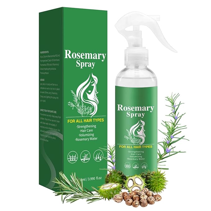Raw Batana Oil Leave-in Conditioner Spray for Hair Growth, with Rosemary Peppermint，Hair Care for Women & Men,3.38 fl oz (Rosemary)