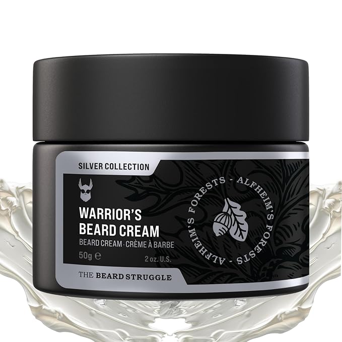 Beard Cream for Men by Beard Struggle -Alfheim's Forests Butter, Moisturizer & Softener for Men - Itch Relief, Hydration with Avocado & Jojoba Oils - Beard, Mustache & Corase Growth Cream, 50g