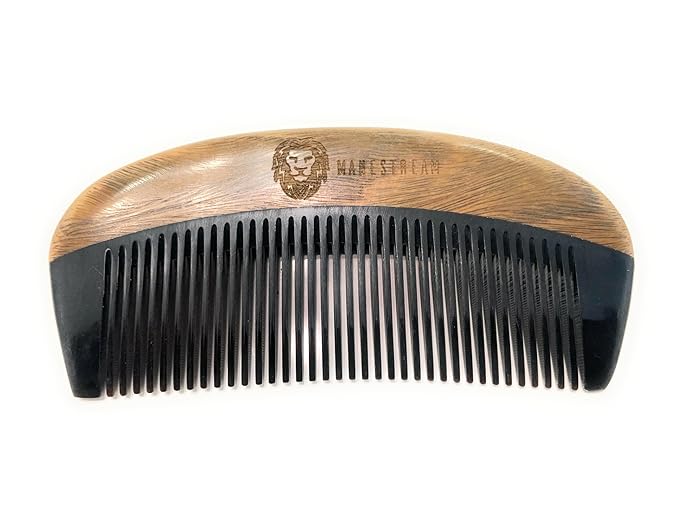 Premium Natural Ox horn and Sandalwood Beard Mustache Comb | Perfect Grooming Companion & Gift for Men – by Man & Mane