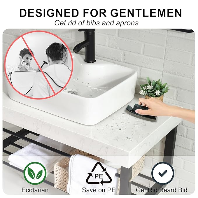 Beard Cleaner Brush for Sink: Beard Clean Up Sink, Men Beard Clean Up Use Beard Trimmings For Sink Countertops Cleaning, Clean Beard Trimmings From Sinks And Countertops (Brush)