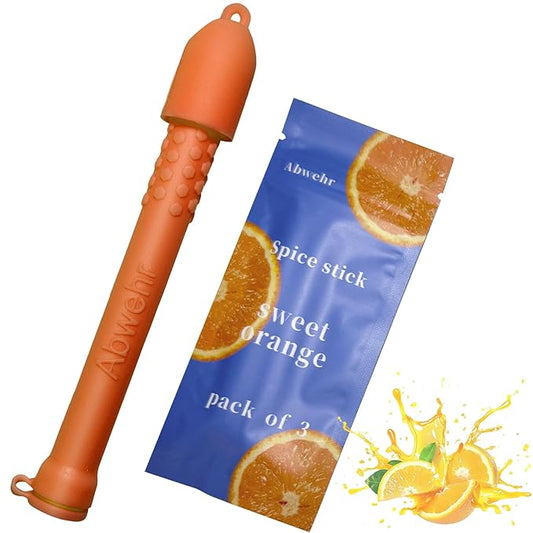 Essentials Oil Aromatherapy Sticks, Fresh Breath Oral Fixation Aid, Calming Chewable Alternative for Smoke & Pen Biting Habits（Sweet Orange）