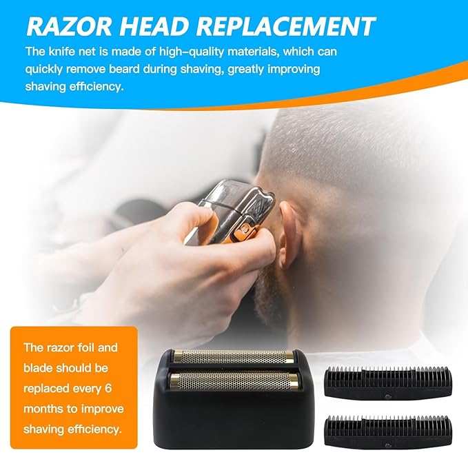 New DEARCOOL Electric Men Shaver Replacement Foil & Cutters Suitable for BaBylis-PRO Metal-FX FXFS2 Foil Shaver