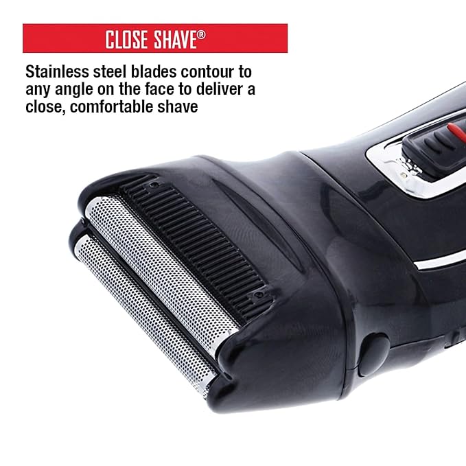 Barbasol Rechargeable Electric Foil Shaver with Stainless Steel Blades and Pop Up Trimmer