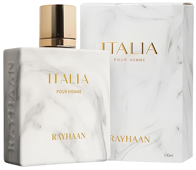 Rayhaan Italia – Citrus, Spicy, Aromatic, Sweet – Eau de Parfum Long-Lasting Fragrance for Men, 3.4 Ounce / 100ml