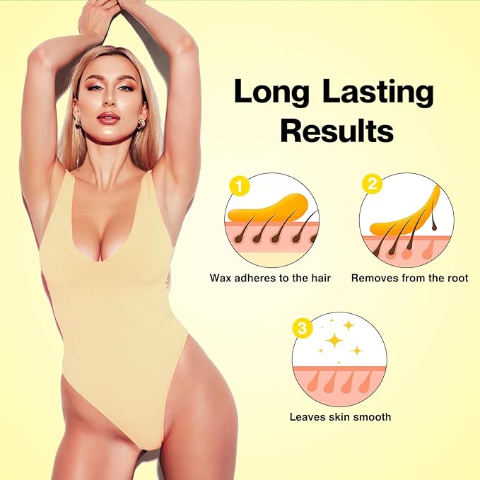 Roller Waxing Kit for Hair Removal Milk Roll on Waxing Kit for Women & Men Professional Soft Wax Cartridge Depilatory for Legs Armpit