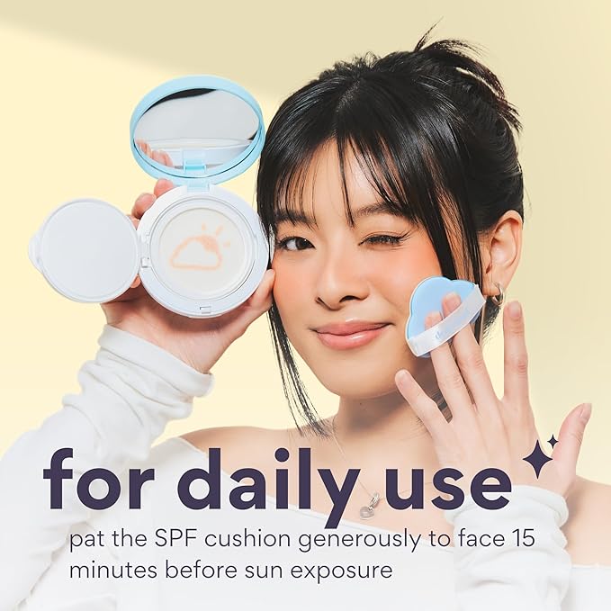 dearcloud Dear Sun Perfecting SPF Cushion – Color Adapting Sunscreen, Korean Sunscreen SPF 50+ (.53 oz)
