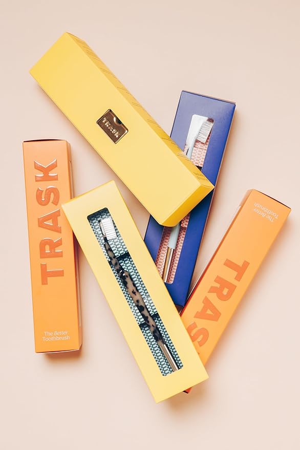 TRASK The Better Brush - Luxury Soft Bristle Dentist Designed Manual Toothbrush for Adults, Candy Shop
