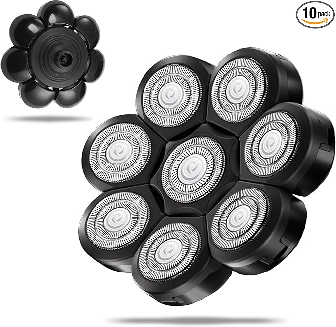 Head Shaver Replacement Heads,Head Shaver Replacement Blades, Head Shavers for Bald Men,Head shavers for Men, Stainless Steel Rotary Blades for Electric Head Razor (black8)