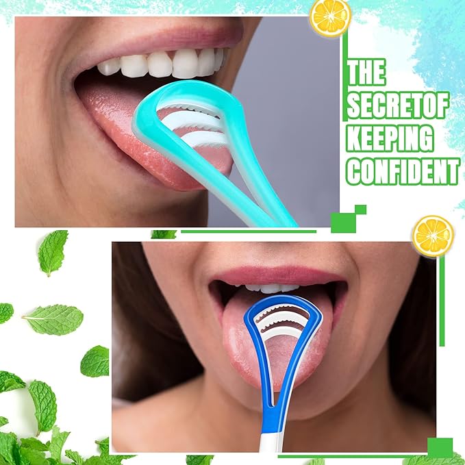 Yinkin 18 Pcs Tongue Scraper for Adults, Scraper Cleaner 100% BPA Free, Tongue Scrapers Cleaner, Oral Care Brush for Reducing Bad Breath Adults Healthy Oral Care Tools Easy to Use