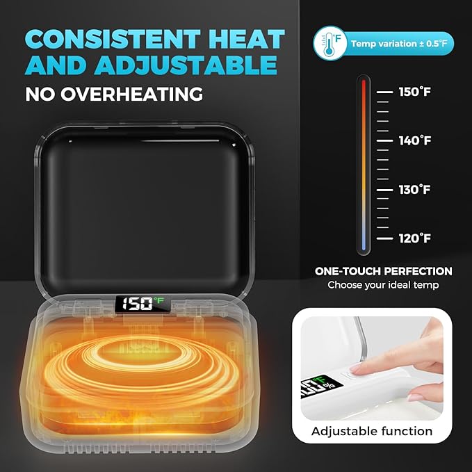 Nose Wax Kit Women Men,Nose Hair Waxing Kit with Adjustable LED Display,Ear Hair Removal Kit for Men 100 g Wax 70 Applicators,Constant Temp,USB Heated,Pocket-Size,White