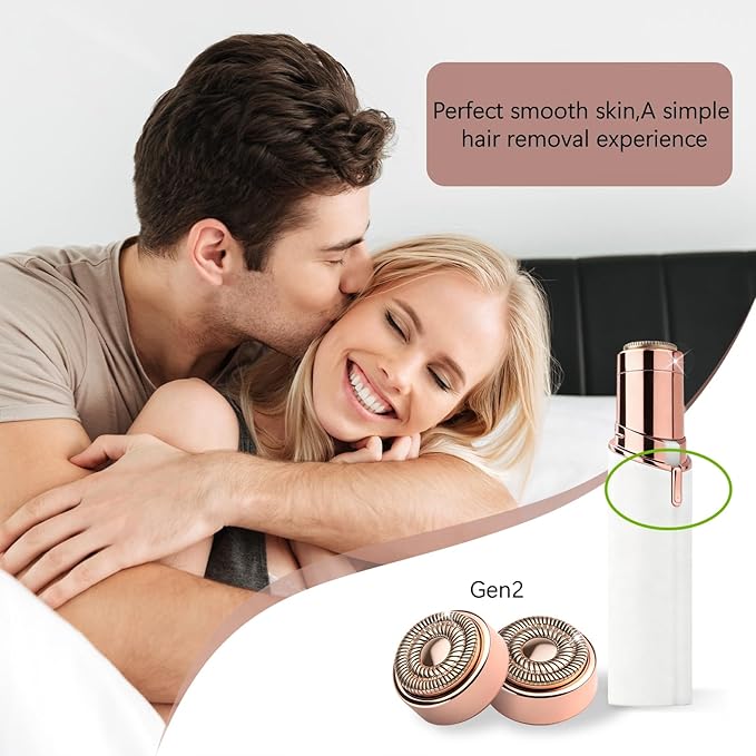 Gen 2 Replacement Heads Compatible with Flawless Facial Hair Remover, Replacement Blades，Rose Gold (4 Pcs)