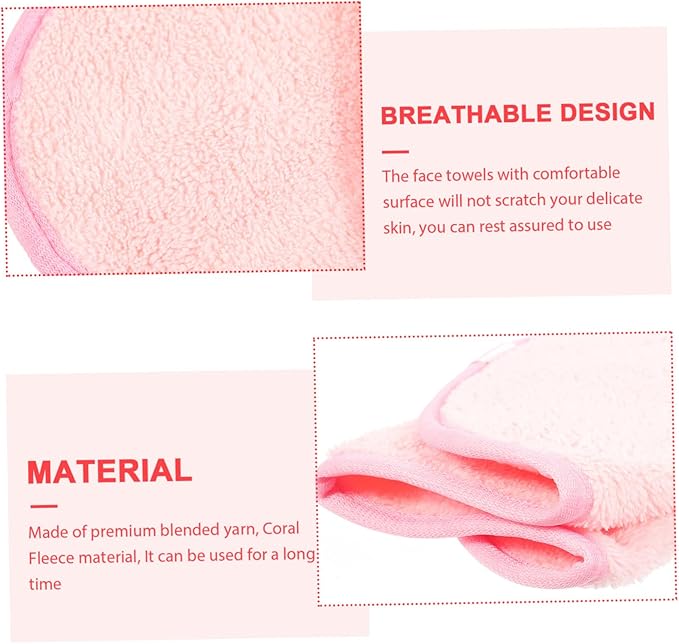 GALPADA 5pcs Portable Face Towels Coral Makeup Remover Cloths for Camping and Travel Soft and Facial Washing Towels for Comfortable Cleansing