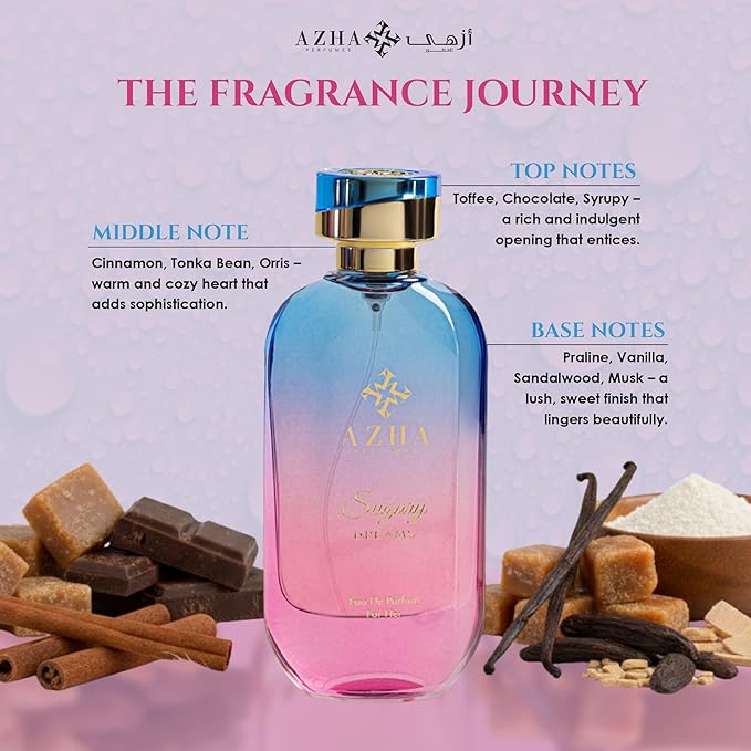 Sugary Dreams Eau de Parfum for Women, Sweet Spiced Gourmand Perfume Spray with Toffee, Chocolate, Tonka Bean, Vanilla & Musk, Long Lasting Women's Fragrance, Butterfly Nebula, 3.4 Fl Oz