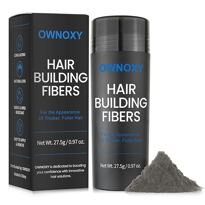 Hair Fibers for Thinning Hair - Hair Building Fibers for the Appearance of Thicker, Fuller Hair, Hair Thickening Fibers for Men and Women - Easy to Apply & Remove, 27.5g/ 0.97oz (Gray)