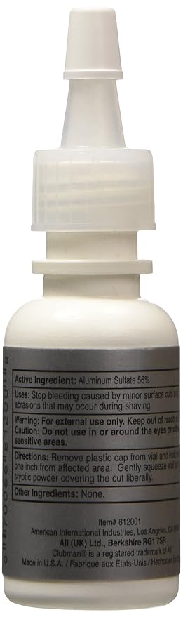 Clubman Nick Safe Styptic Powder Bottle 0.25 oz