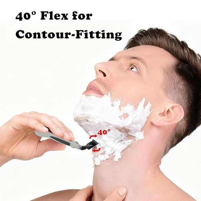 25 Pcs Men's Disposable Razors Bulk 5 Blade Sensitive Skin Comfortable Shave Set Men Smooth Razors for Head, Face