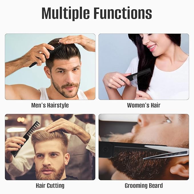 Folding Hair Comb for Men, Pocket Comb with Fine & Wide Tooth,Styling Comb for Travel and Everyday Grooming Combing Hair,Beard or Mustache