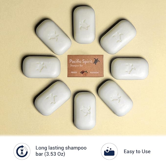 Shampoo Bar for Curly & Wavy hair with Coconut Moisturizing and Conditioning - 2 in 1 - Tropical Scent, 3.53 Oz.