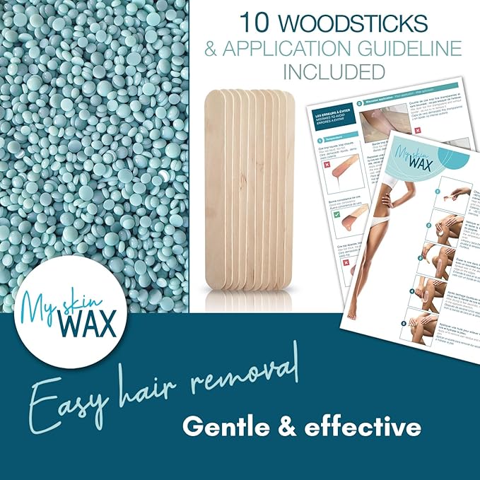 Hard Wax Beads for Hair Removal, Maxi Pack 1.75 lb, Hypoallergenic & Rosin-Free Stripless Wax for Sensitive Skin, Coarse Hair, Bikini Brazilian, Face, Underarms, Legs, Chest, Green