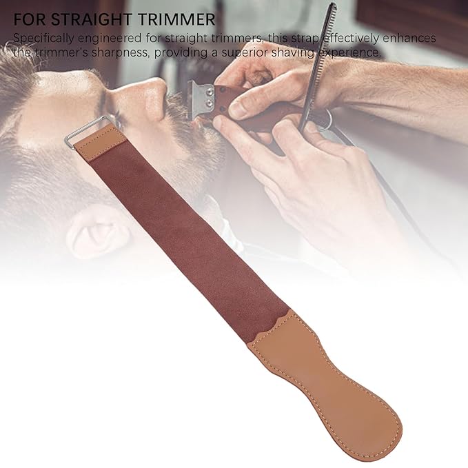 Dioche Double Layer PU Leather Sharpening Strap - Reusable Straight Barber Strop for Home Salon Use