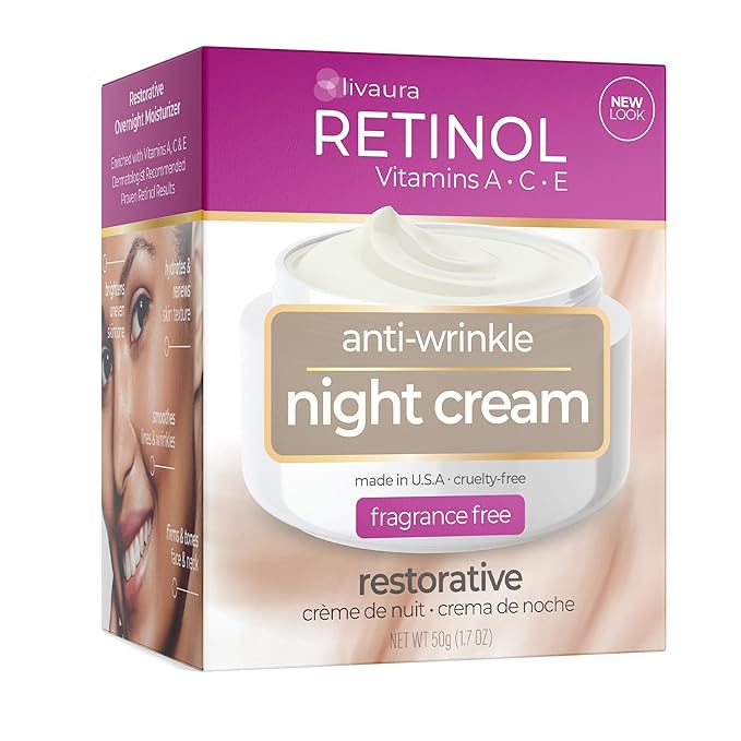 Retinol LIVAURA Skincare LdeL Cosmetics Cream Vitamins A + C + E (Night Cream)