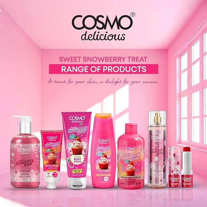 Cosmo Delicious Sweet Snowberry Treat Fragrance Mist 150ml, Light & Fruity Perfumes, Sugar Kissed Berry Scent, Long Lasting Body Spray, Perfect For Everyday Wear, Perfume for Women & Men