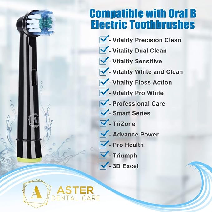 Toothbrush Head Compatible with Oral B - 16 Pack Aster Replacement Electric Toothbrush Heads Deep and Precise Cleaning Brush Heads Toothbrush Heads Compatible with Oral B Braun