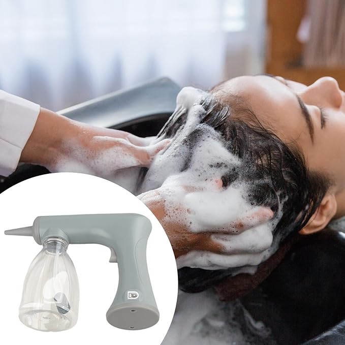 Foam Machine Professional Hot Lather Machine Cold and Hot Perm Convenient Reusable Lather Maker Charging for Salon Household, gray 300ml