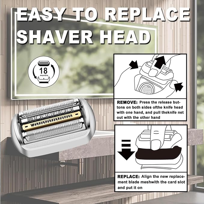 94M Electric Replacement Shaver Head Accessories Series 9 Pro Electric Shaver blade Compatible with Braun series 9 pro 9290cc, 9291cc, 9370cc, 9376cc, 9293s, 9260s, 9295cc, 9385cc and so on