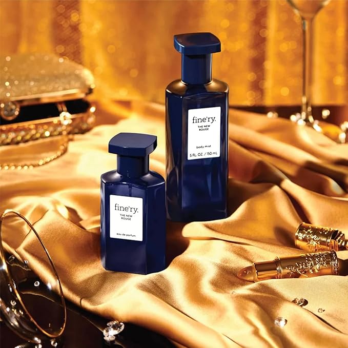 Fine'ry Amber Saffron Perfume - The New Rouge, for Women & Men, Long-Lasting Unisex Cologne - Golden Saffron, Amber & Sandalwood - Warm Woody Resin, Full Size Hair & Body Eau de Parfum (60mL)