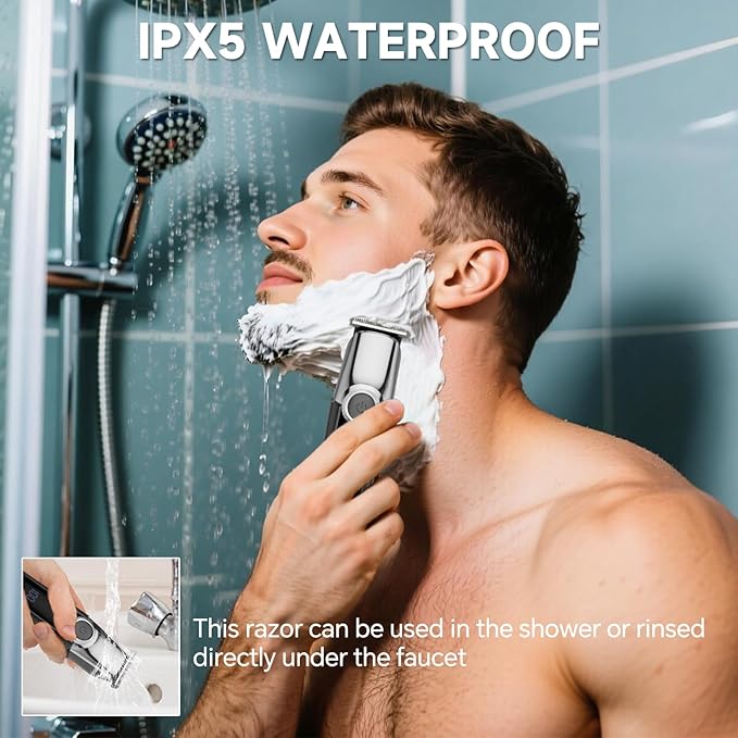 Beard Trimmer for Men, 5 in 1 Electric Razor for Men, Cordless Hair Clippers, Waterproof Grooming Kit for Shaving Face, Mustache, Body, Ear, Nose Hair Trimmer, Gifts for Mens, Black
