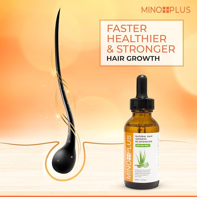 Natural Hair Growth Serum - 60ml / 2fl oz – For Longer, Stronger Thicker, Fuller Hair - Formulated to Prevent Hair Loss, Hair Fall, with Aloe Vera