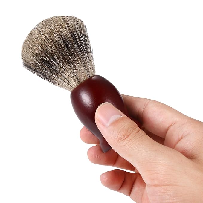 Vtrem Pure Badger Shaving Brush for Men with Hard Wood Handle Luxury Professional Shave Brush Tool for Wet Shave, Safety Razor